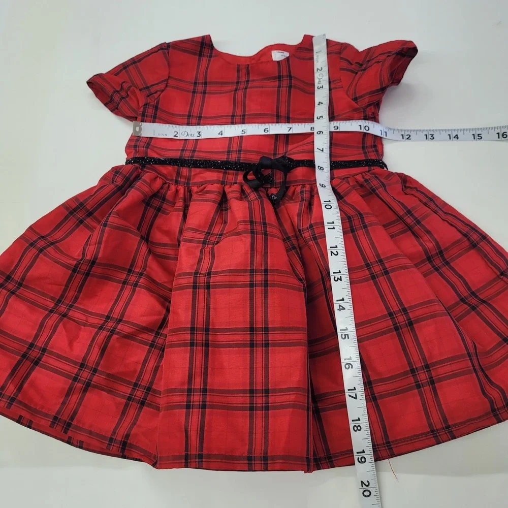 Carters Dress Girl 24M Red Black Plaid‎ Lined Holiday Party Wedding Princess